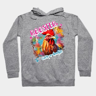 Graffiti-inspired portraiture Rooster Hoodie